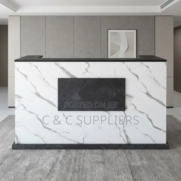 1.8m Marble Accent Reception Desk