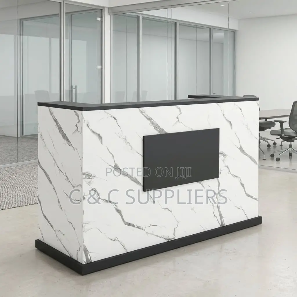 1.8m Marble Accent Reception Desk