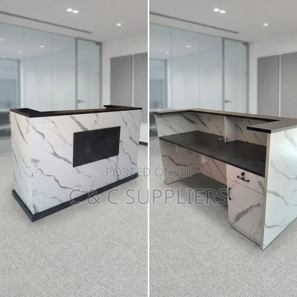 1.8m Marble Accent Reception Desk