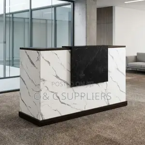1.8m Marble Accent Reception Desk