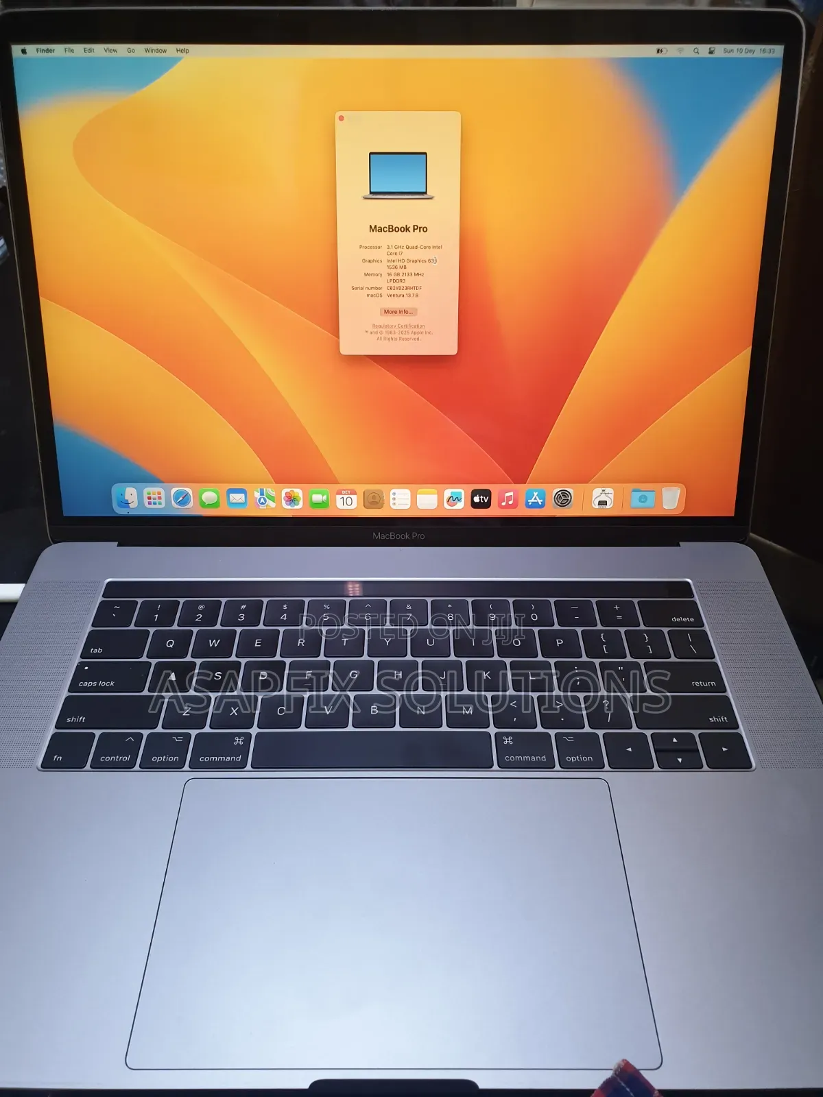 Laptop Apple MacBook Pro 2017 16GB Intel Core i7 SSD 256GB