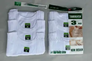 Yarrison Men's White Cotton Vest 3 Pieces:M-2xl