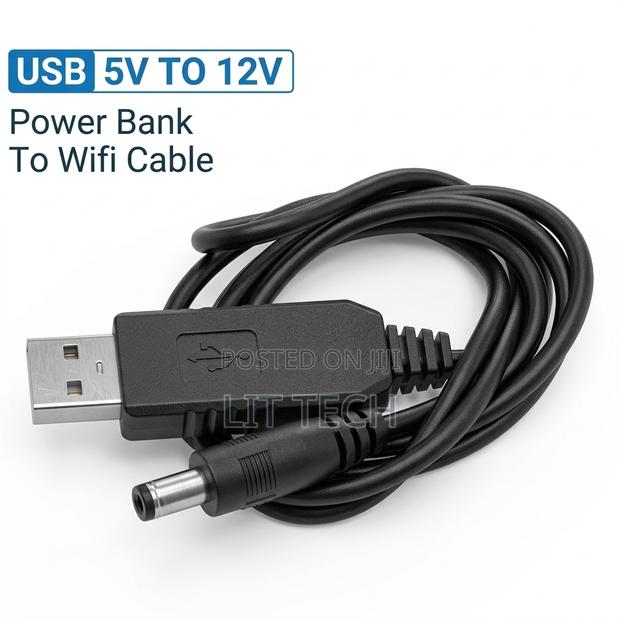 USB 5V to 12V DC Step-Up Boost Converter Cable - main view