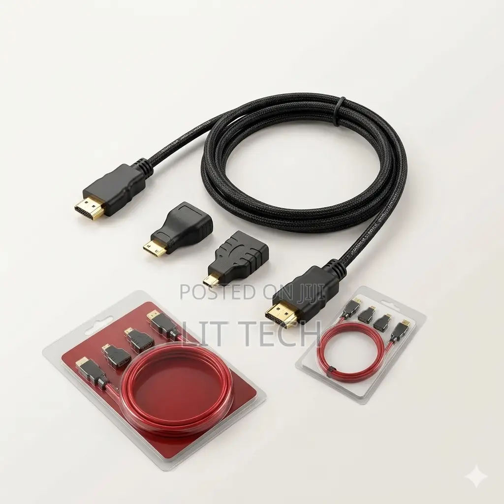 3-in-1 HDMI Cable 1.5m With Mini & Micro HDMI Adapters