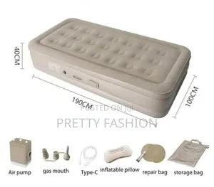 Double Size Rechargable Pump Self Inflating Bed Mattress + 2 Pillows