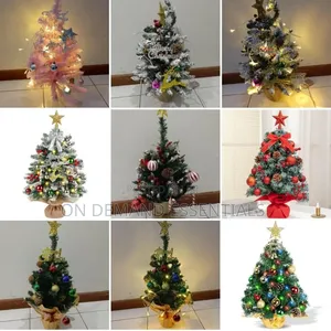 Mini Tabletop Christmas Tree With Decorations and Lights