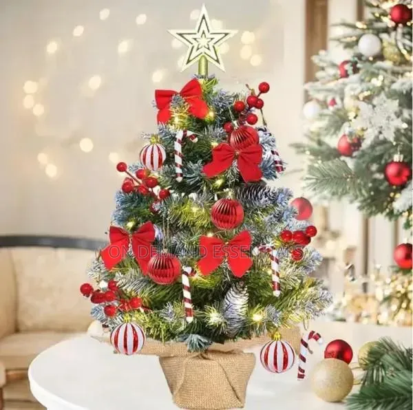 Mini Tabletop Christmas Tree With Decorations and Lights