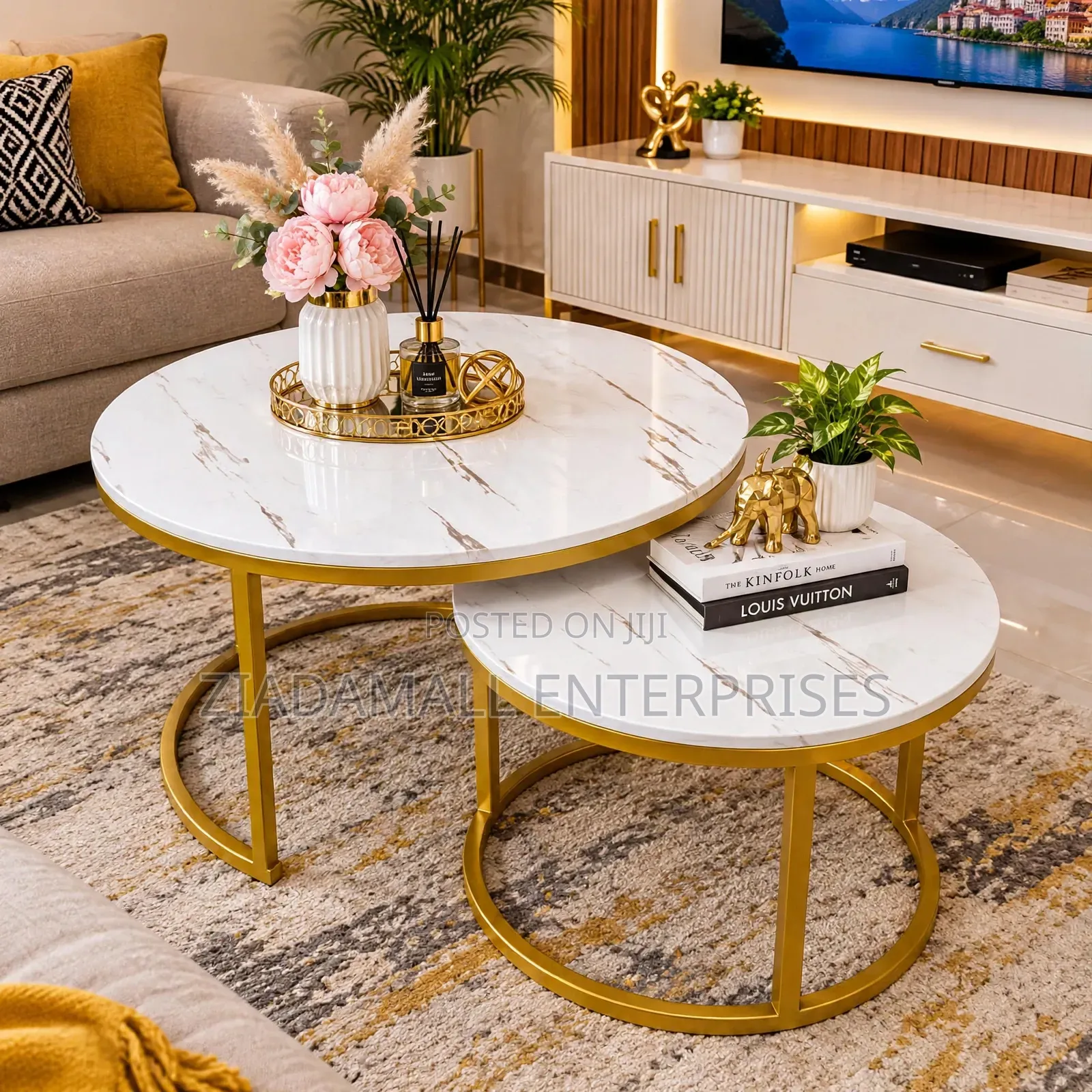 Nesting Coffee Table Marble Effect (MDF) Sks**