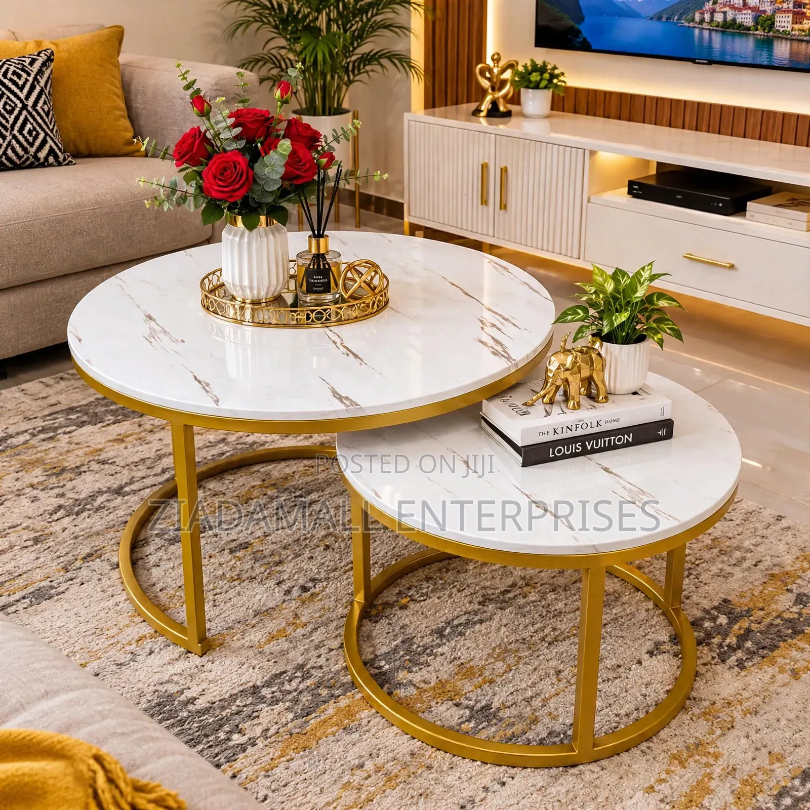 Nesting Coffee Table Marble Effect (MDF) Sks**