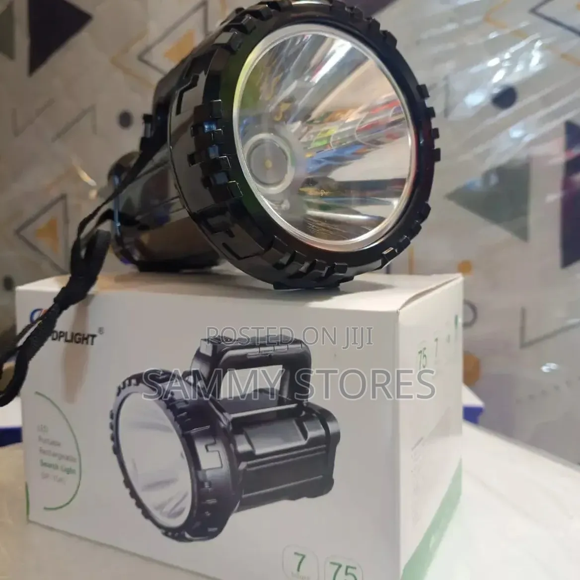 75w Rechargeable Led Search Light – Long Range High-Power Torch