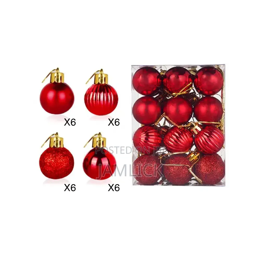 24pcs Christmas Balls Christmas Tree Ornaments Decorations - EL