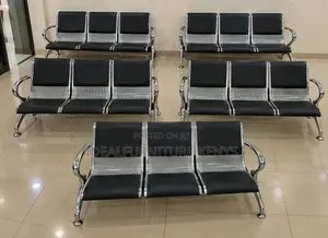 Premium 3-Seater Waiting Bench – Modern Reception