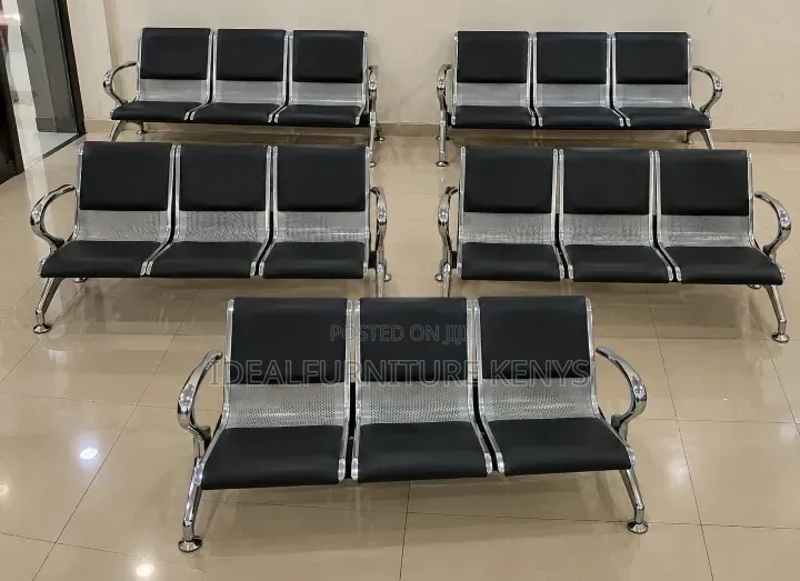 Premium 3-Seater Waiting Bench – Modern Reception