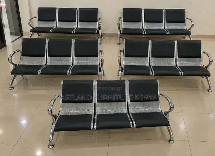Premium 3-Seater Waiting Bench – Modern Reception