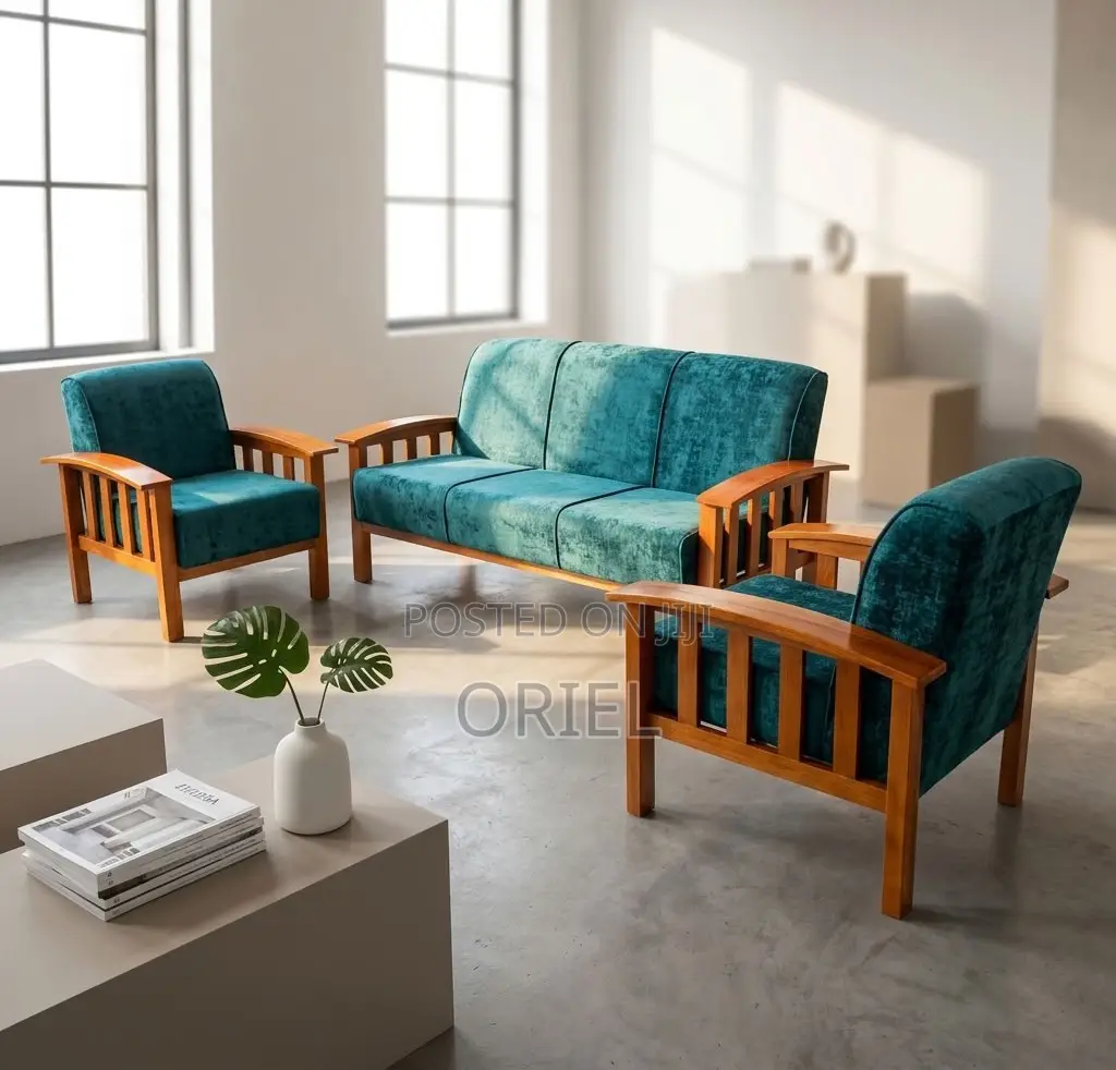 Office Sofa : Green Open Office Sofa - 5-Seater