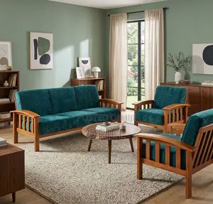Office Sofa : Green Open Office Sofa - 5-Seater