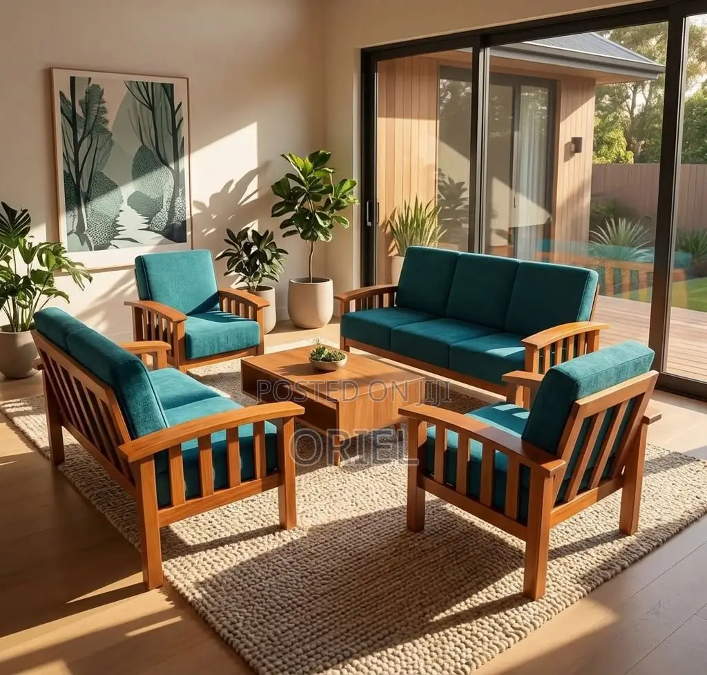 Office Sofa : Green Open Office Sofa - 5-Seater