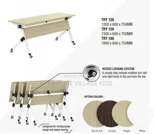 Brown Folding Meeting Table