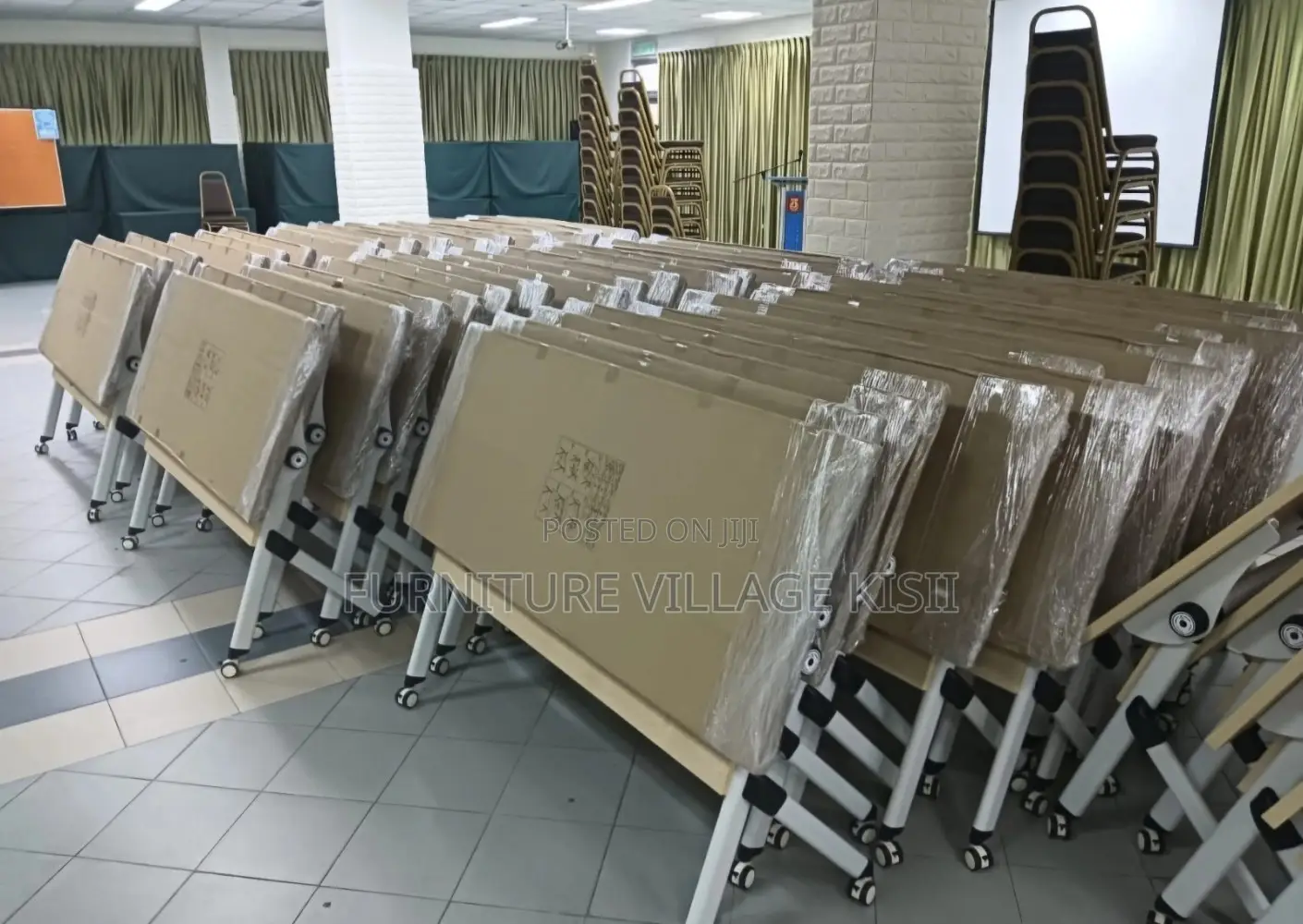 Brown Folding Meeting Table
