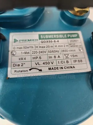Premier QDX50-8-4 Submersible Water Pump With a 0.5 HP