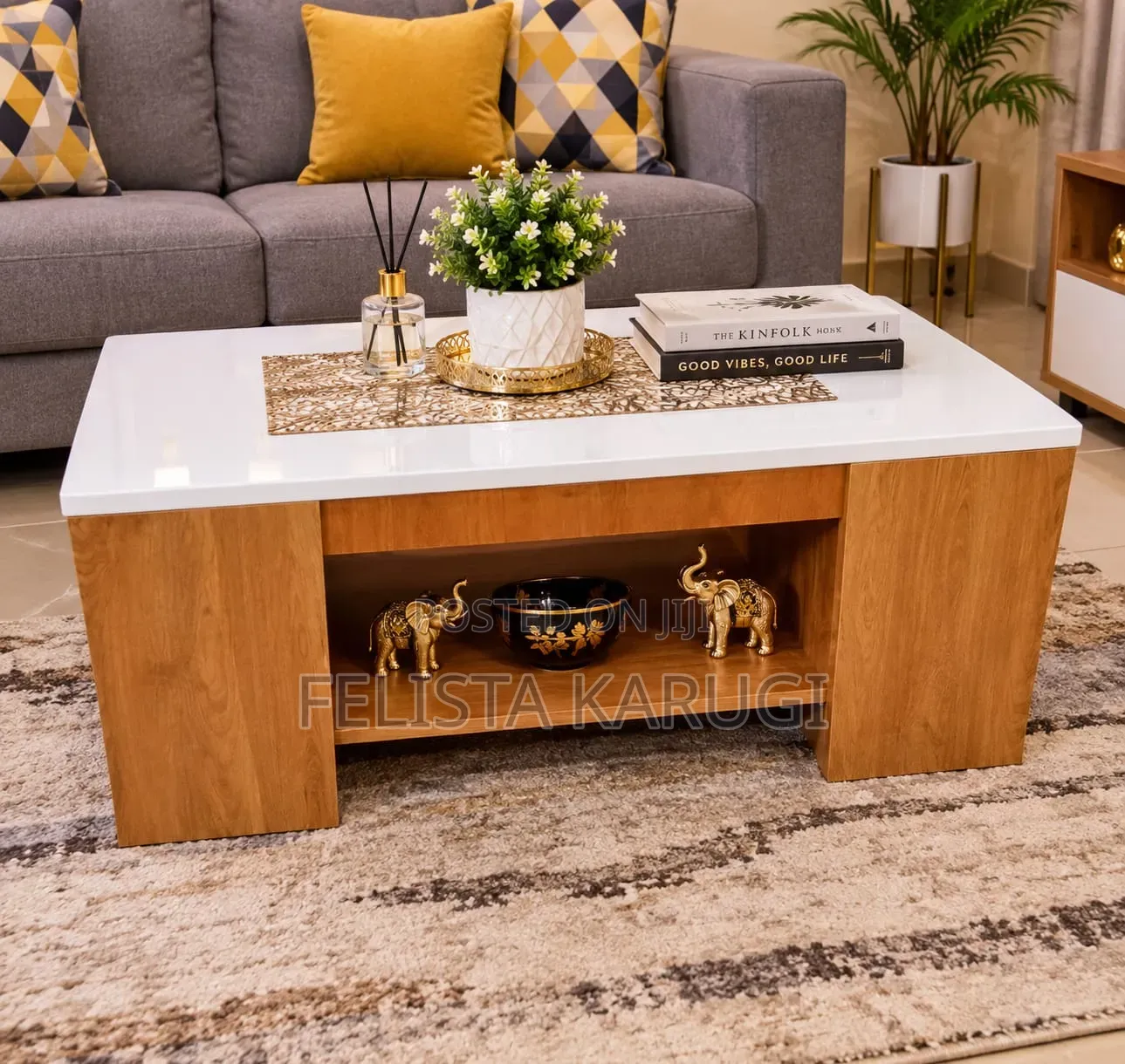 Executive Coffee Table With Marble Top