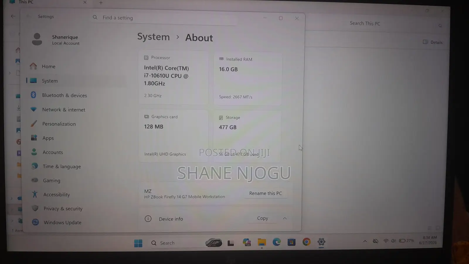 Laptop HP ZBook Firefly 14 G7 16GB Intel Core i7 SSD 512GB