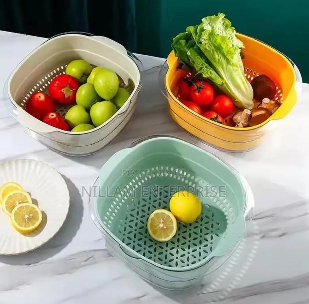 Double Layer Acrylic+plastic Kitchen Colander. - thumbnail 2