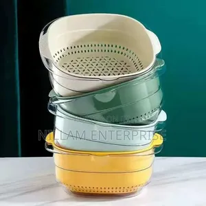 Double Layer Acrylic+plastic Kitchen Colander.