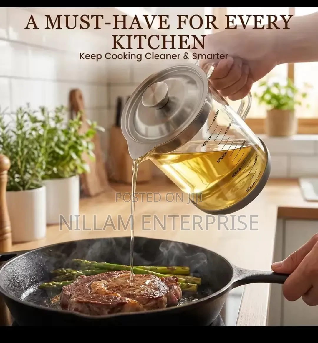 Glass Oil Jar/Filter/Strainer