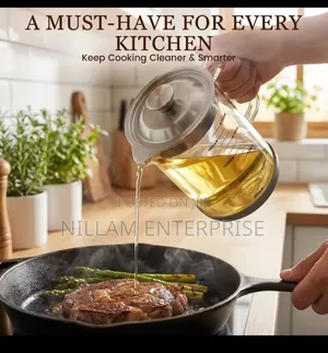 Glass Oil Jar/Filter/Strainer