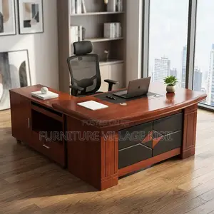 1.4m Mahogany Desk With Side Return