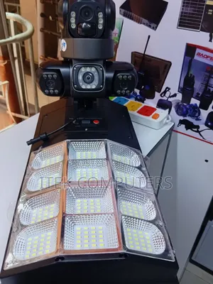 AI Powered Solar CCTV Camera With 180W Lighting for Home Security Unit