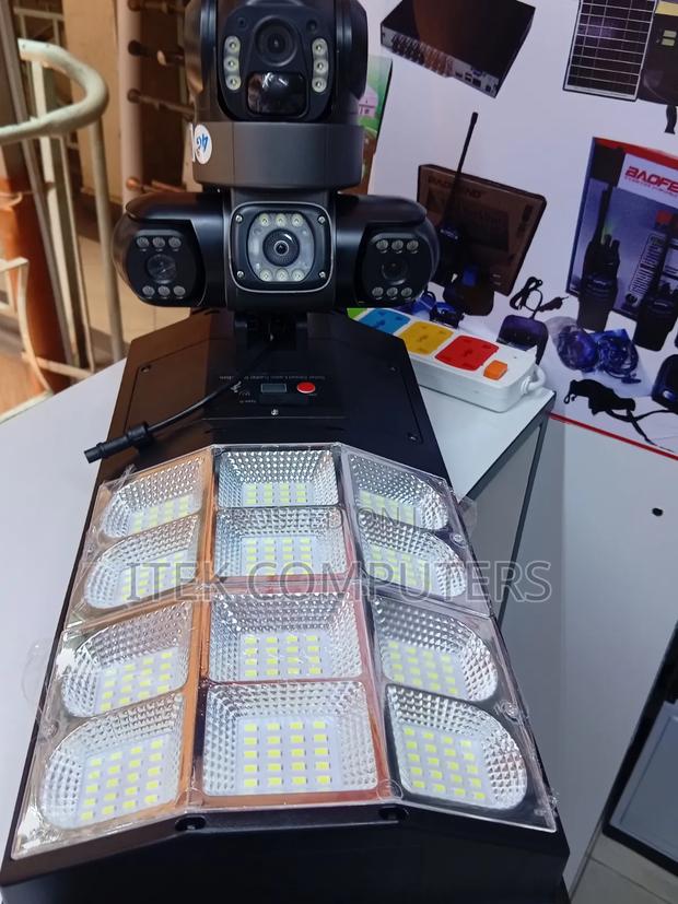 AI Powered Solar CCTV Camera With 180W Lighting for Home Security Unit - main view
