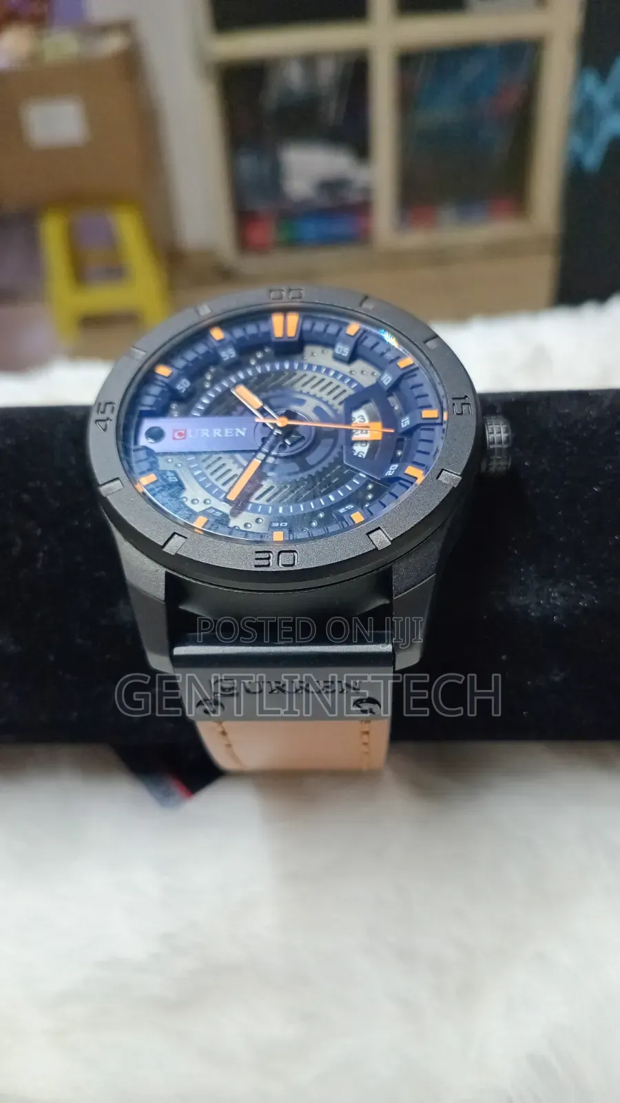 Curren Brown Leather Strap Watch