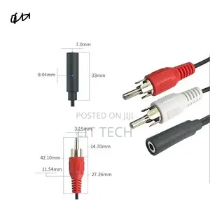 3.5mm Female to 2 RCA Male Stereo Audio Y Cable,