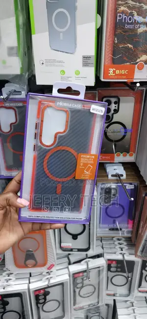 Orange Camera Frame and MagSafe Ring for the Samsung Galaxy S23 Ultra