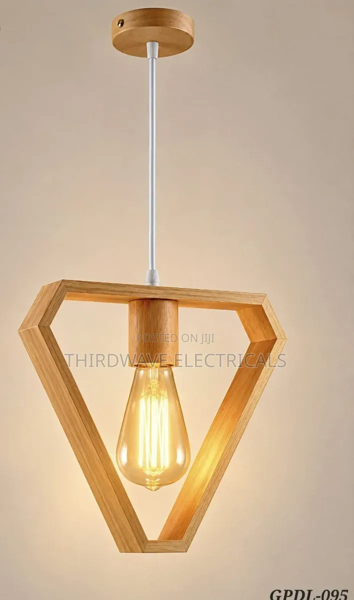 Modern Geometric Wooden Pendant Light