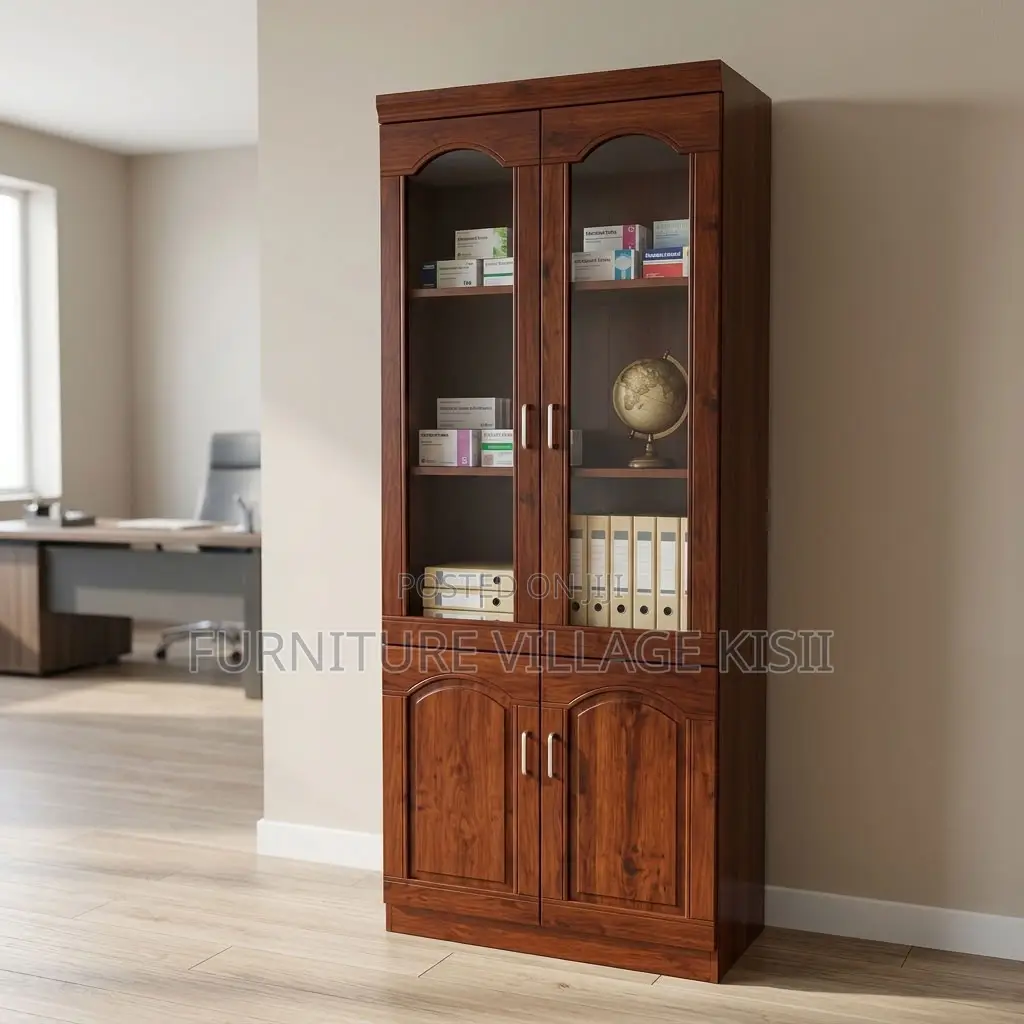 2-Compartment Mahogany Office Cabinet