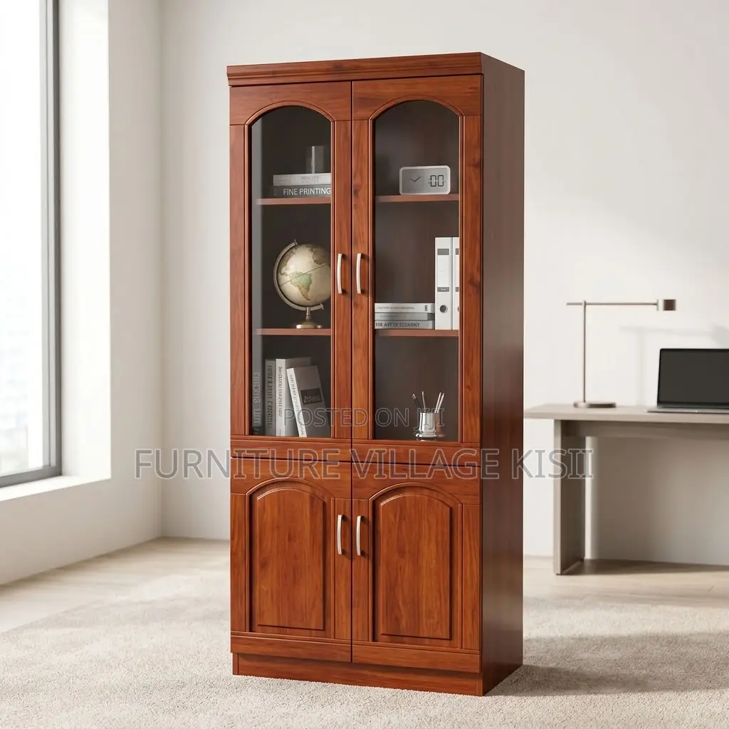 2-Compartment Mahogany Office Cabinet