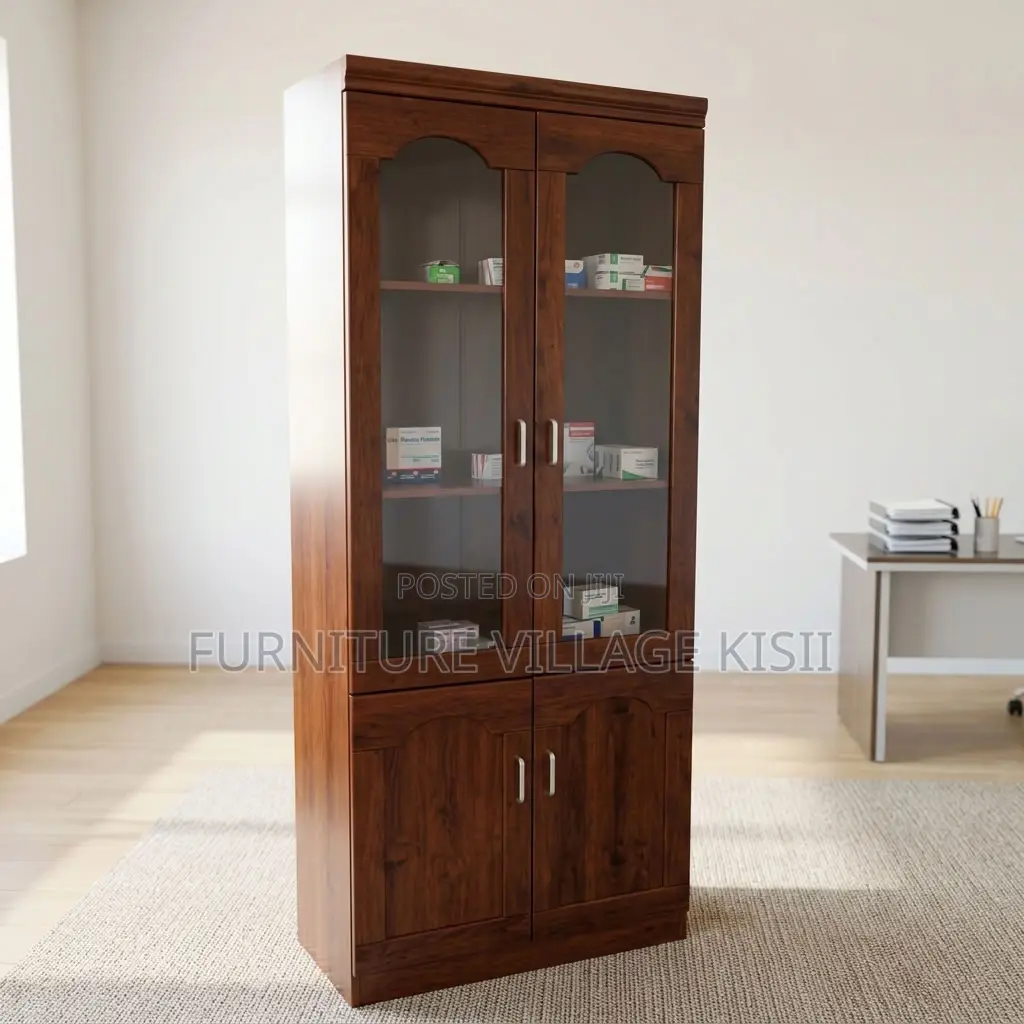 2-Compartment Mahogany Office Cabinet