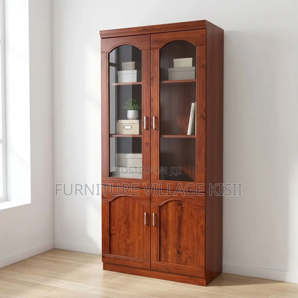 2-Compartment Mahogany Office Cabinet