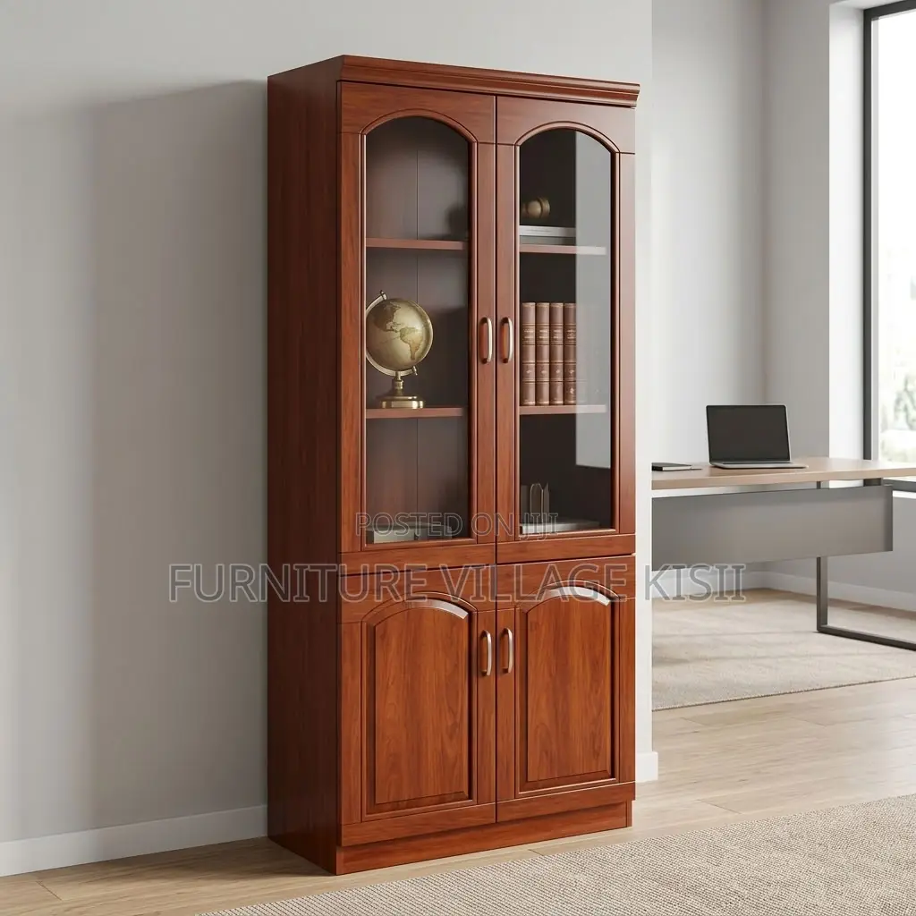 2-Compartment Mahogany Office Cabinet
