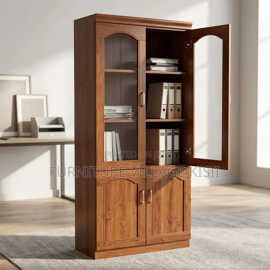 2-Compartment Mahogany Office Cabinet