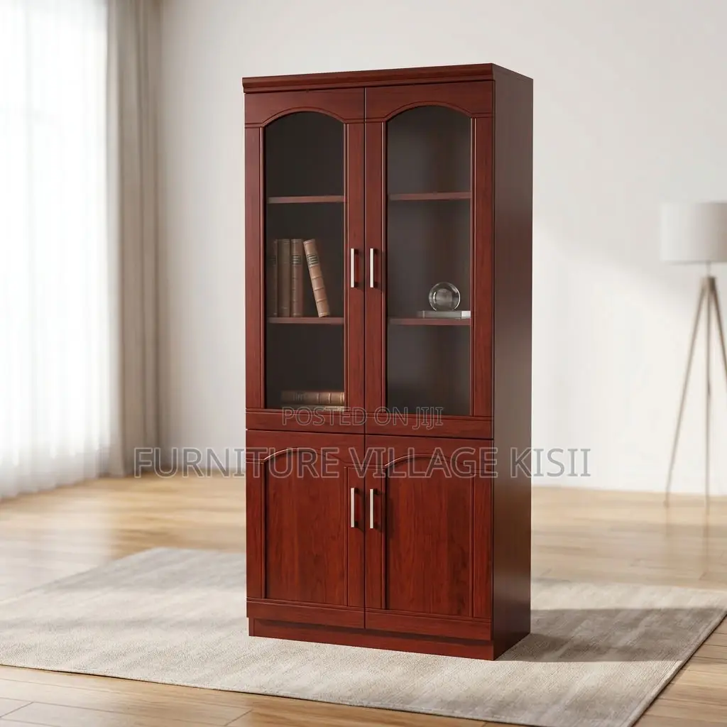2-Compartment Mahogany Office Cabinet