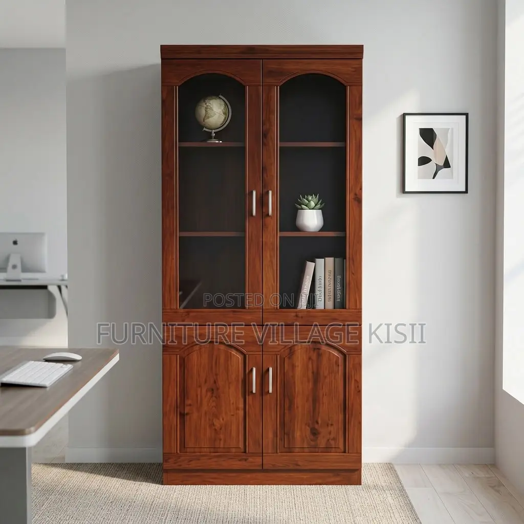 2-Compartment Mahogany Office Cabinet
