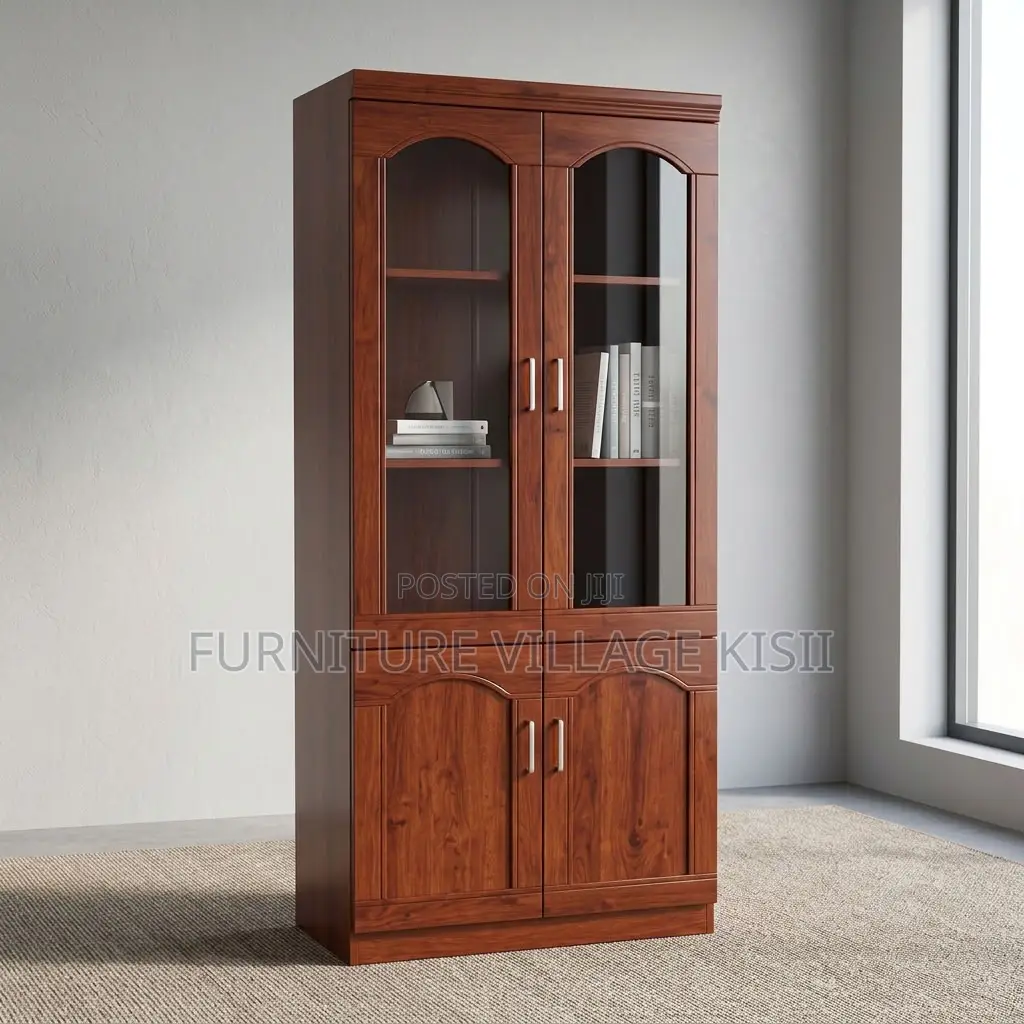 2-Compartment Mahogany Office Cabinet