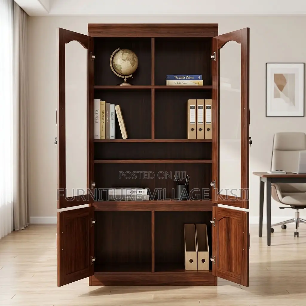 2-Compartment Mahogany Office Cabinet