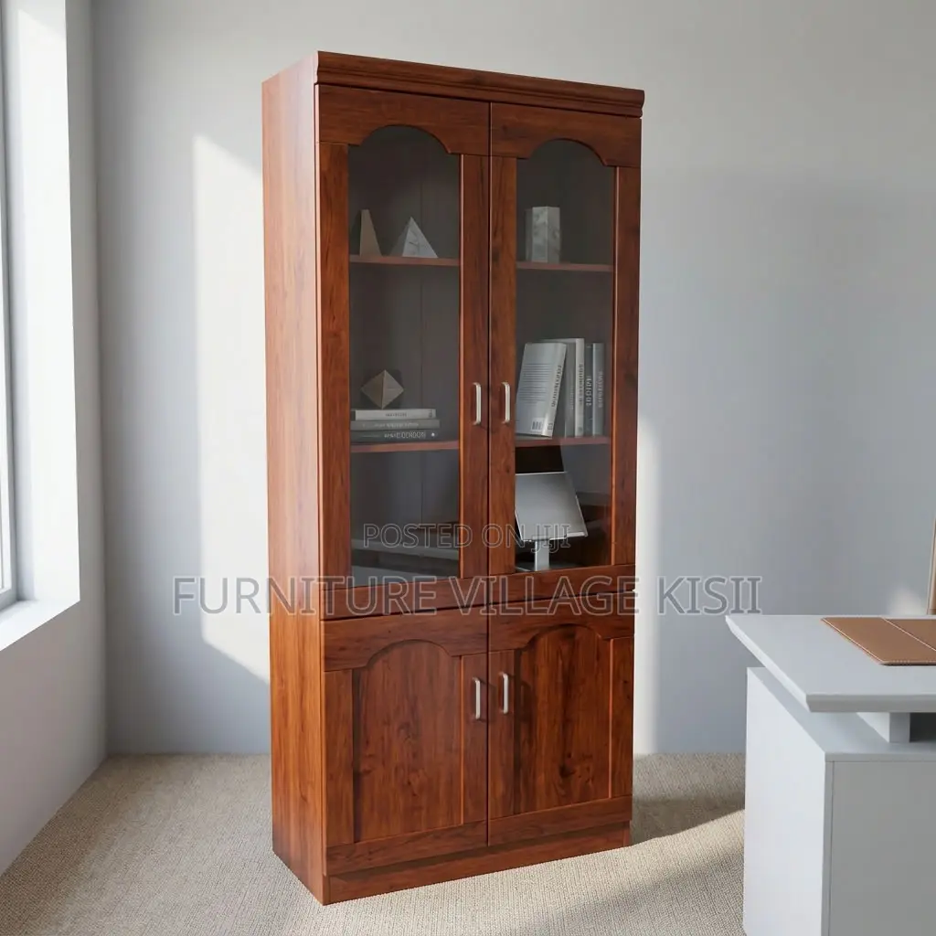 2-Compartment Mahogany Office Cabinet