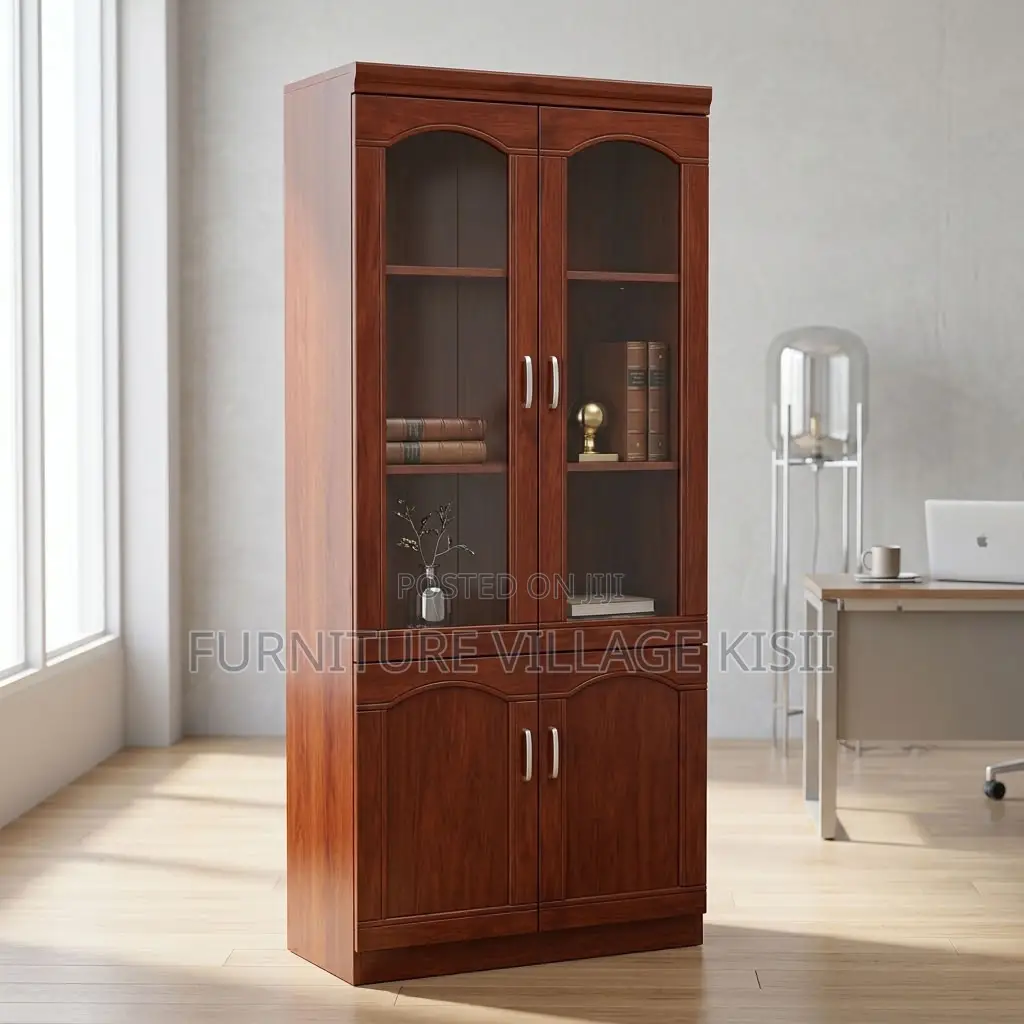 2-Compartment Mahogany Office Cabinet