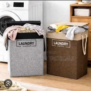 *Jute Rope Foldable 70L Laundry Basket With Lid Cotton Laundry Hamper